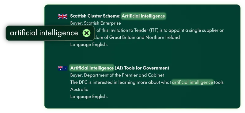 Use keywords to find the right opportunities