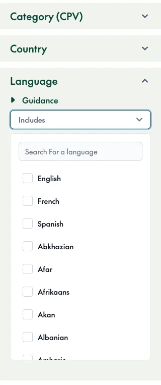 Language Tray Expanded
