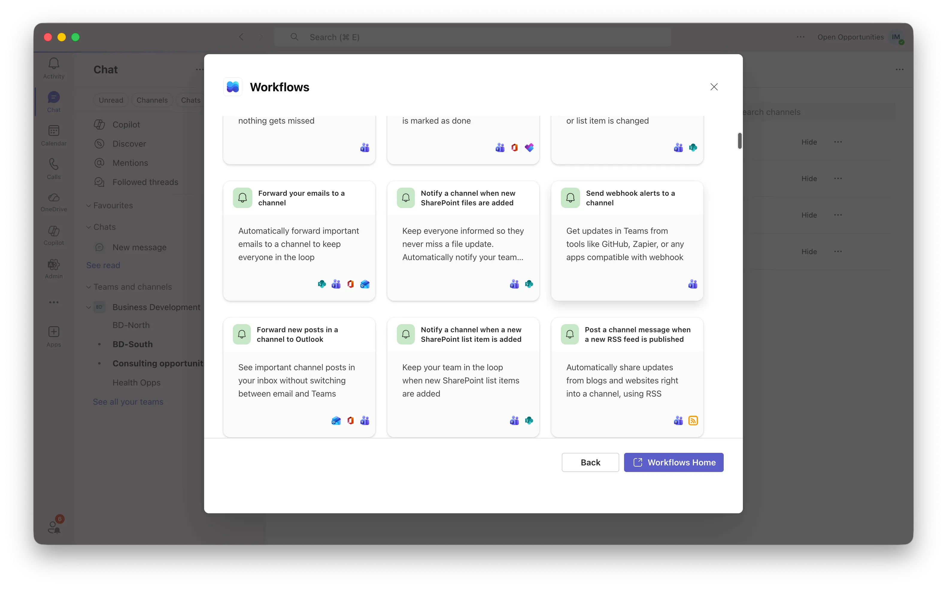 MS Teams - Workflows - Webhook to send alert