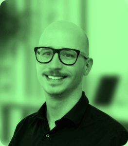 Untitled-design-9-2149011518-1png - Open Opportunities A green tinted headshot of Tim Mammat, one of OpenOpps' users.